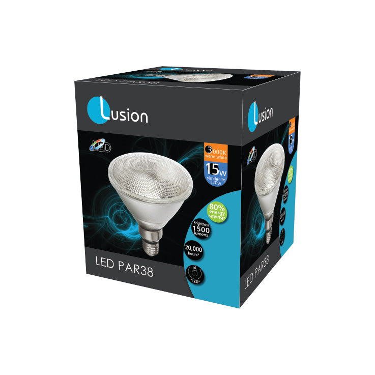 PAR38 LED 240V 15W ES 3000K LUS20801