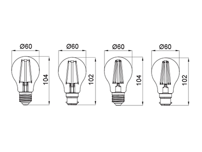 SupValue A60 Clear Filament Vintage GLS Lamp Dimmable 2700K B22 - 112140A