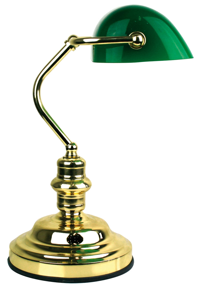 BANKERS LAMP TOUCH BRASS / DARK GREEN