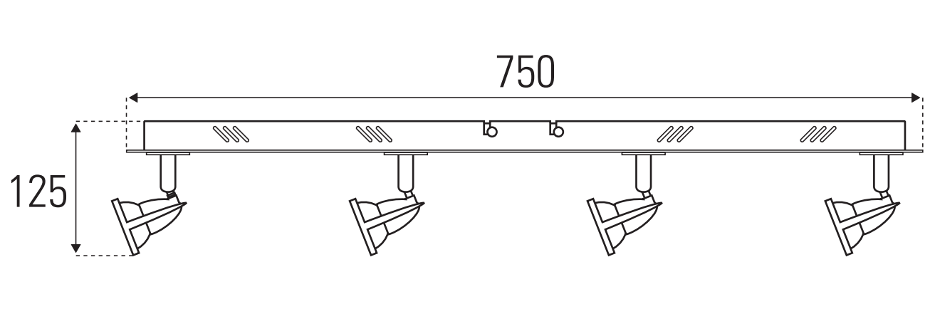 Aero 4 light low voltage spotlight with bulbs