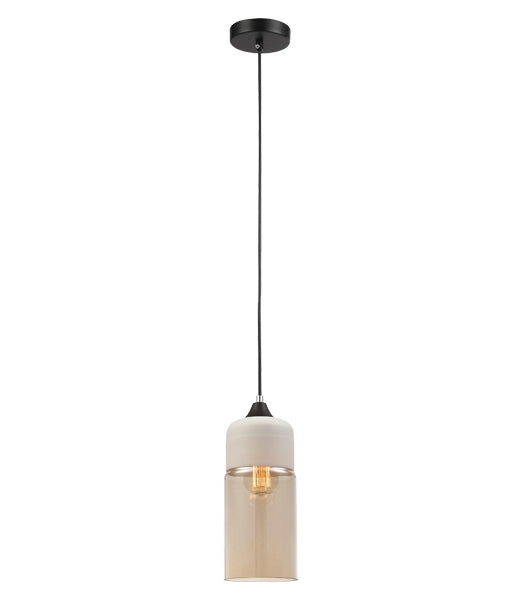 WHITE TOP WITH AMBER GLASS CYLINDER CASA3