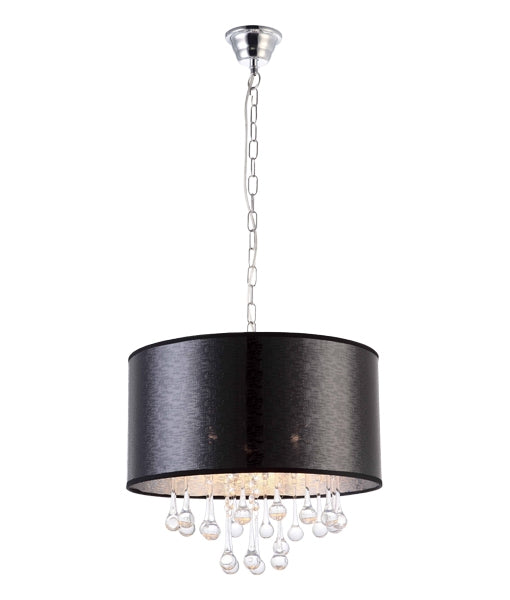 ROUND BLACK IRON/PVC SHADE/CRYSTAL/GALSS 3XE14 GEM3-R