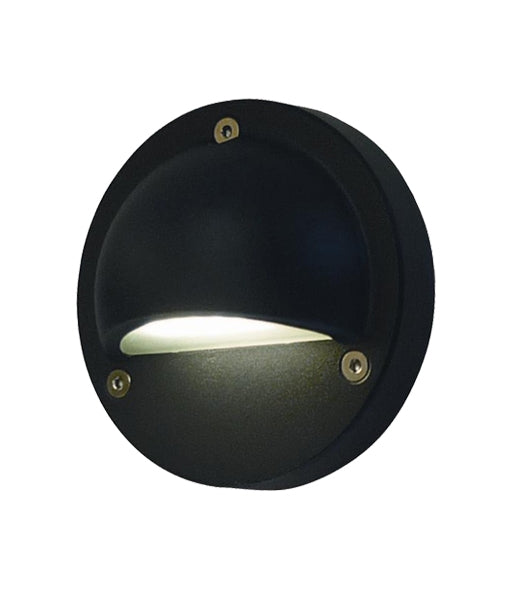 LED Exterior Eyelid Step Lights 12V DC Input Black WW 3000K STE3