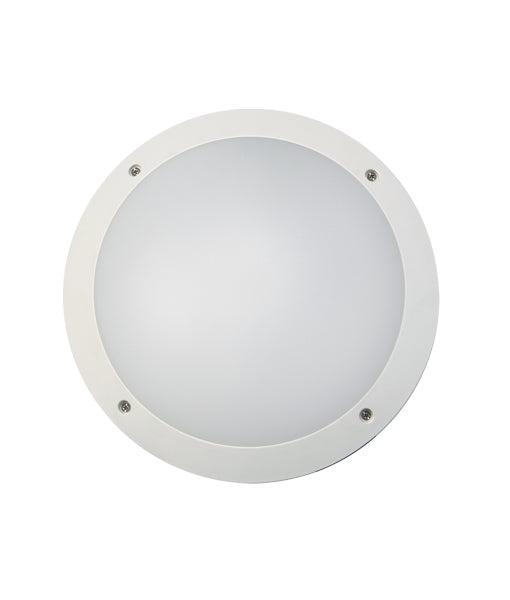 240V LED Exterior Bulkhead Lights White CW Round 4000K BULK2