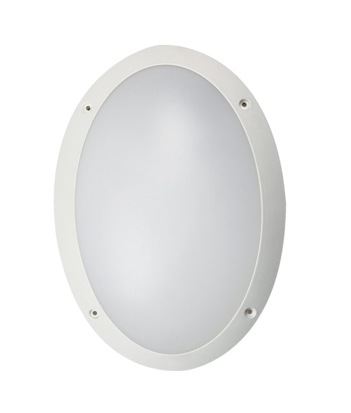 240V LED Exterior Bulkhead Lights White CW Oval 4000K BULK4