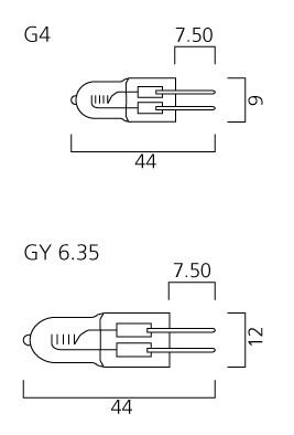 SYLVANIA 35W HALOGEN 12V GY6.35 LP AXIAL 210210