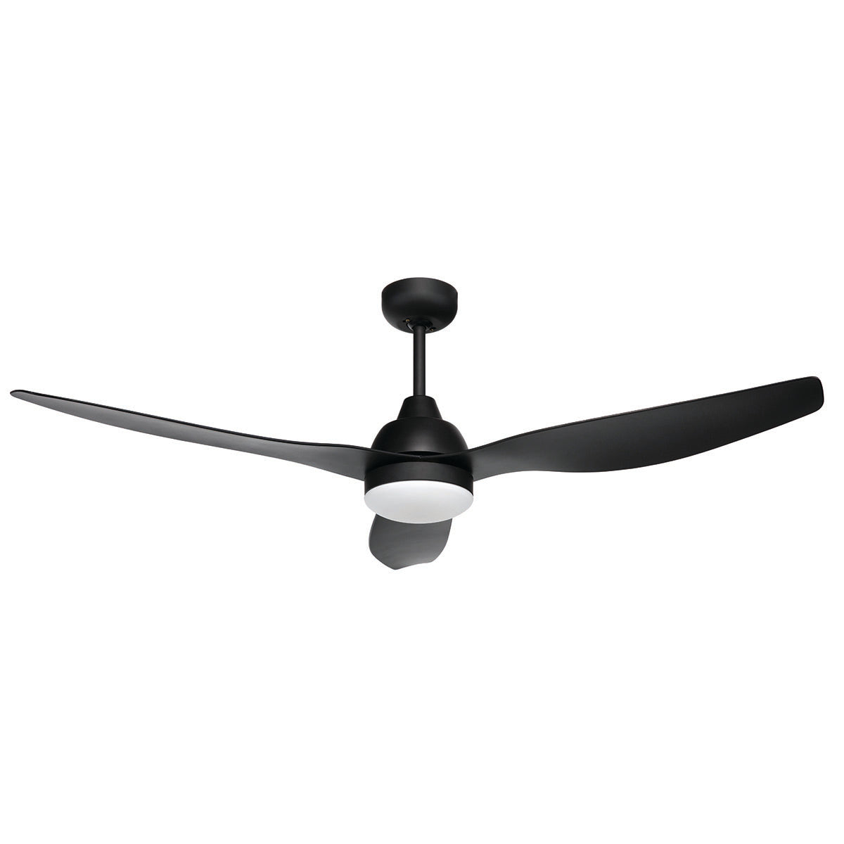 BAHAMA 52" CEILING FAN WITH LIGHT-BLACK WITH BLACK FINISH BLADES 19588/06 BRILLIANT LIGHTING