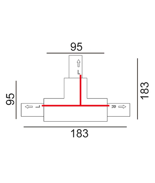 Track Connector T-piece White Right TRK1WHCON4R2