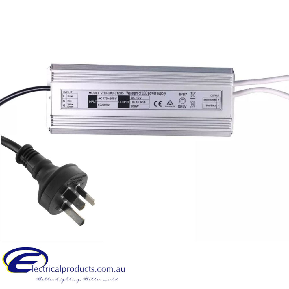 Weatherproof DC Constant Voltage 12V 200W IP67 Driver - VHO-200-012B5