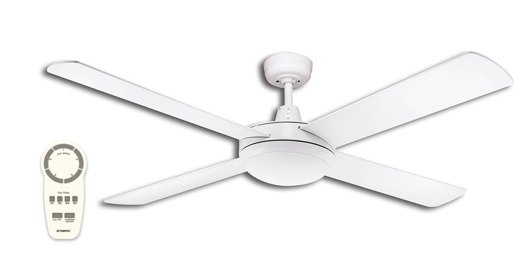 Lifestyle DC 52" 1300mm White Ceiling Fan With 24W Dimmable LED Light 5000K DLDC1345WR