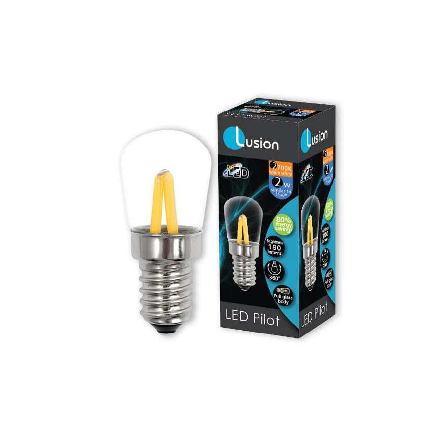 LED PILOT 2.0W CLEAR E14 2700K LUS20306