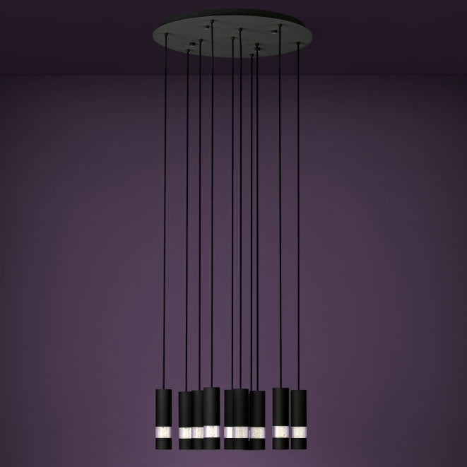 BERNABETA PENDANT LIGHT 10X5W LED 4000K BLACK ROUND 205311