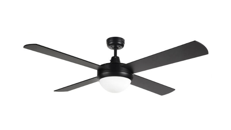 Tempest BLACK Ceiling Fan with Light 4 Blade 52" 1300mm Brilliant 99988/06