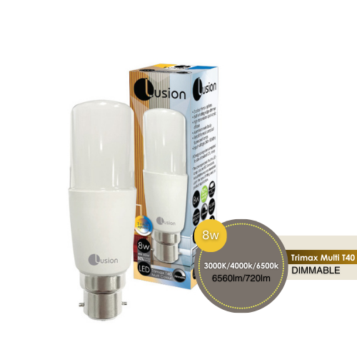T40 8W BC CCT TRIMAX 3/4/6.5K DIMMABLE LUS21051