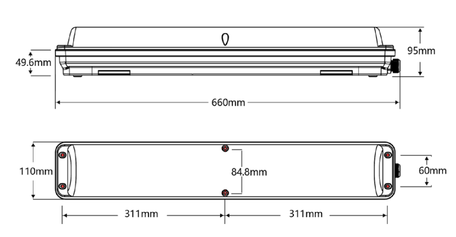 AmourLux Tri-CCT Diecast IP66 Batten 2FT Multi-Watt Light - 211047