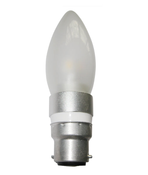 CLA LIGHTING 4W Candle Dimmable LED GLOBE FROSTED BC WW 3000K CAN10D