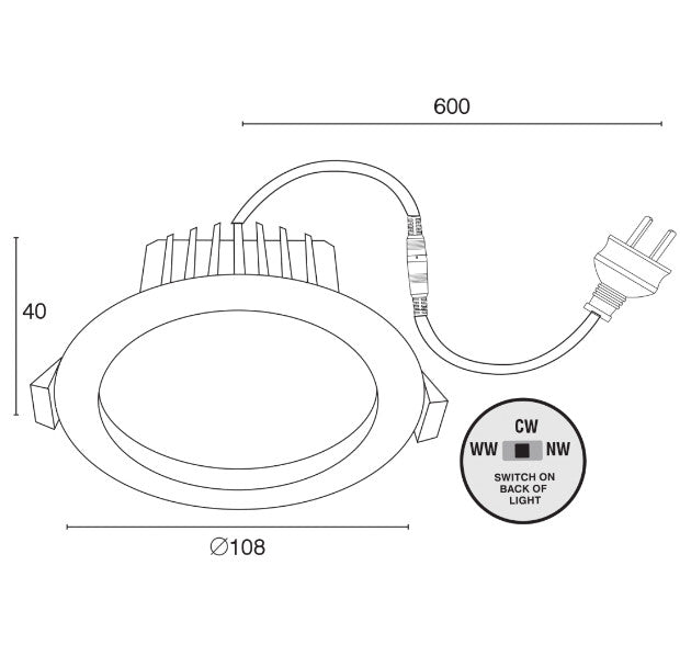 UMBRA TRIO 8W CCT DIMMABLE DOWNLIGHT - WHITE - 21932/05