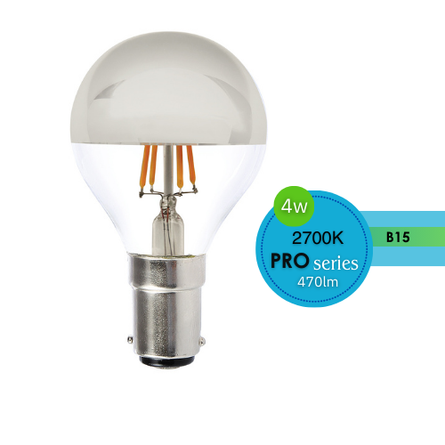 FANCY ROUND CLEAR 4W SBC DIMMABLE 2700K CROWN SILVER LUS20221