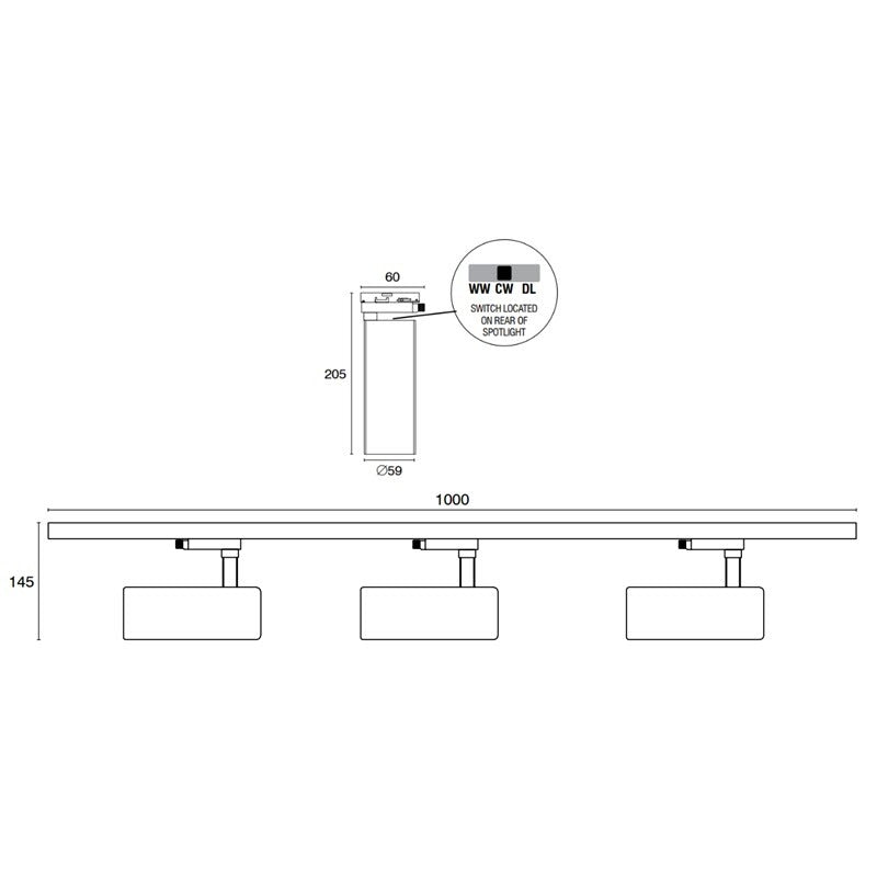 CERES LED LIGHT TRACK KIT 3 x 10W LED BLACK - 22128/06