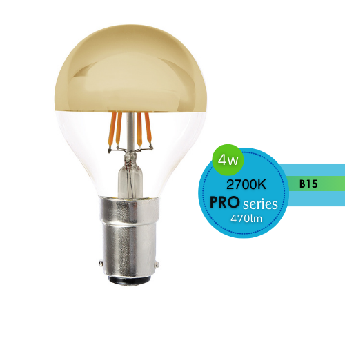 FANCY ROUND CLEAR 4W SBC DIMMABLE 2700K CROWN GOLD LUS20222