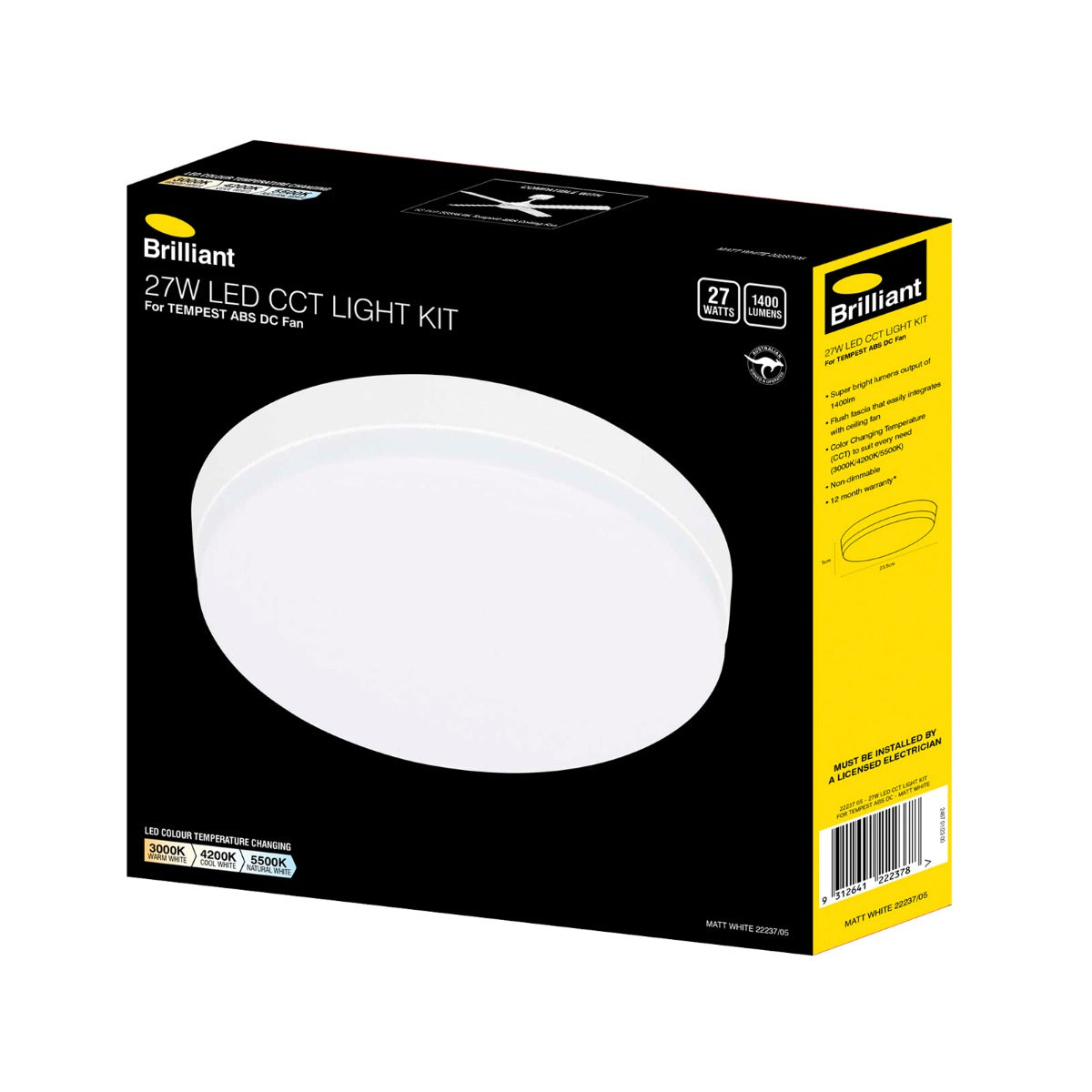 TEMPEST ABS DC 27W CCT LED LIGHT KIT - WHITE-22237/05