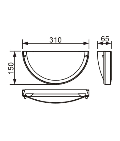 CLA LIGHTING INTERIOR WALL LIGHT S/M LED DIMM 3000K 7W IP20 CRESCENT1