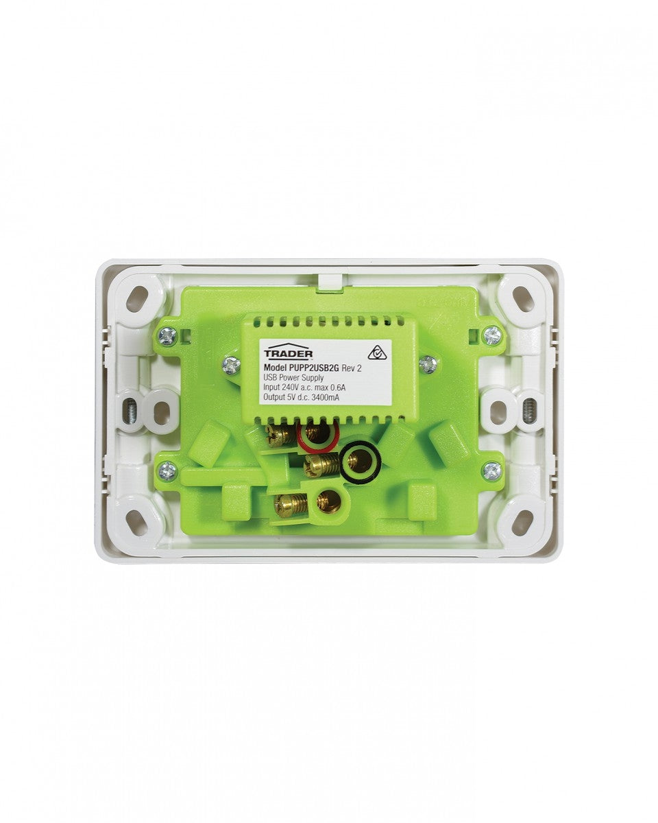 TRADER Puma Fully Integrated Dual USB Charger Power Point