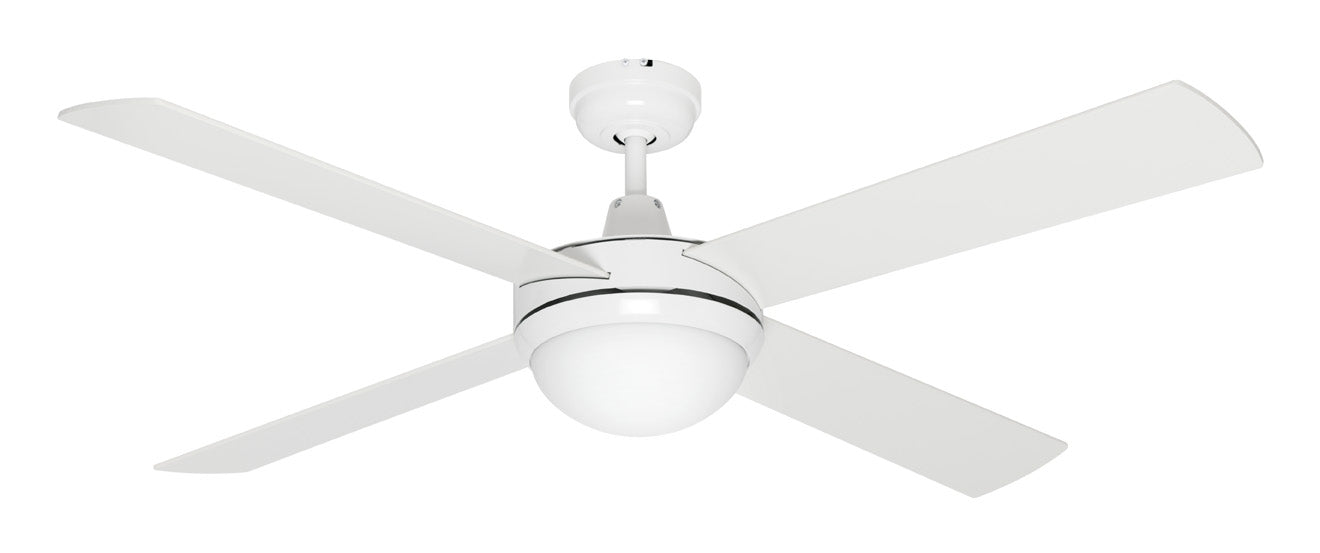 Caprice 1300mm Ceiling Fan With B22 Light (FC252134WH) White Mercator Lighting