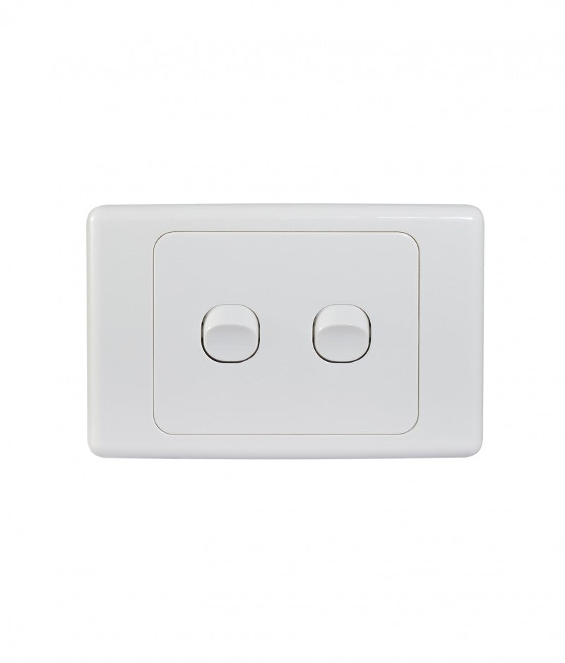 Cougar Switch Horizontal 2 Gang 16A 250V (COSW2G) GSM