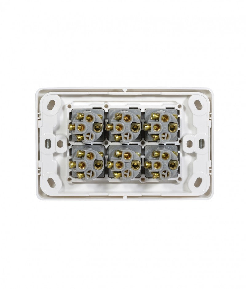 Cougar Switch Horizontal 6 Gang 16A 250V (COSW6G) GSM