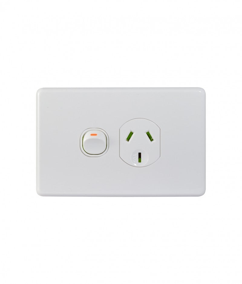 Puma Power Point Switched 1 Gang 10A 250V (PUPP1GWHT) White GSM