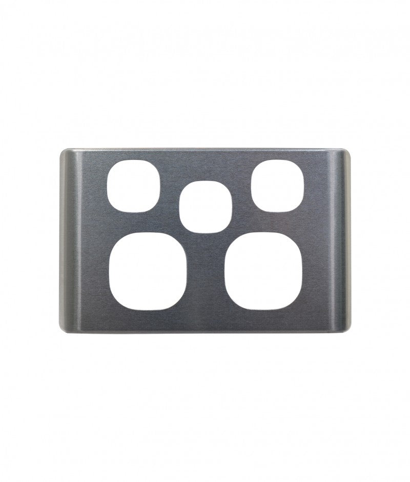 COVER ONLY suits Leopard Power Point Switched 2 Gang,10A 250V With Extra Switch 16AX/20A LEPPSW2GCBA Brushed Aluminium GSM