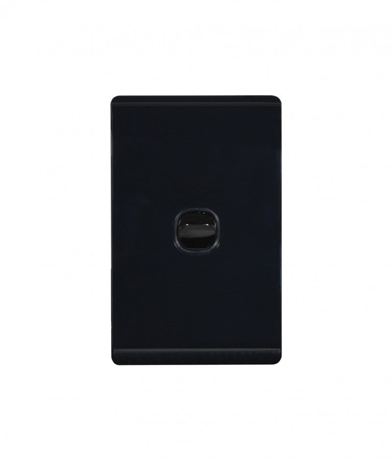 Leopard Switch Vertical 1 Gang 16AX/20A 250V (LESWV1GBLK) Black GSM