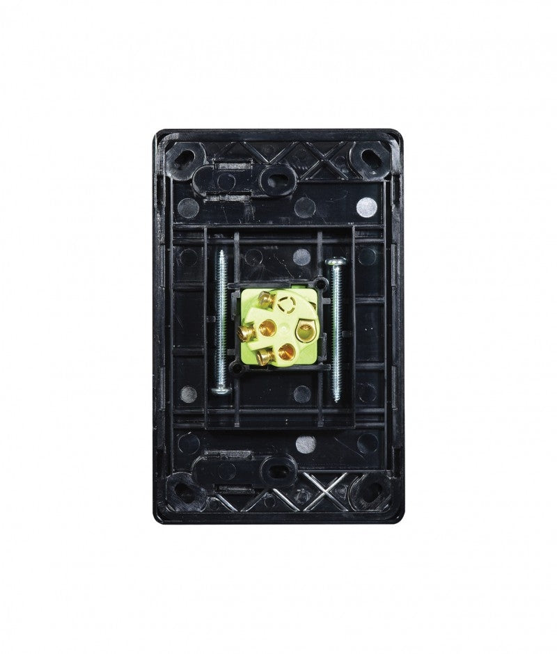 Leopard Switch Vertical 1 Gang 16AX/20A 250V (LESWV1GBLK) Black GSM