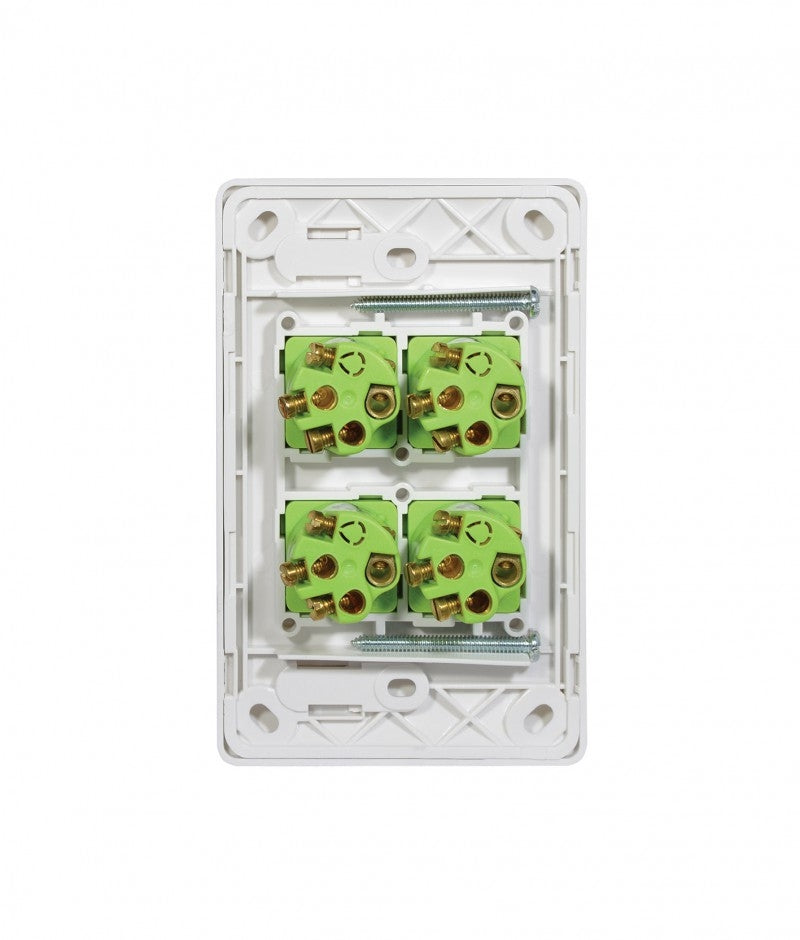 Leopard Switch Vertical 4 Gang 16AX/20A 250V (LESWV4GWHT) White GSM