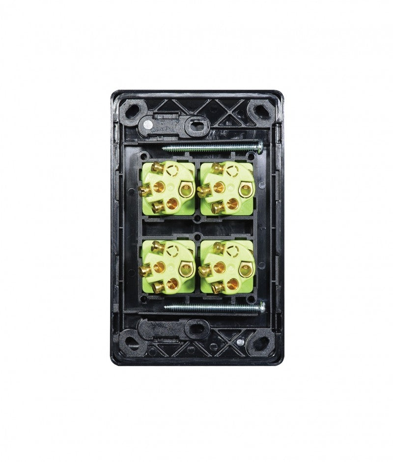 Leopard Switch Vertical 4 Gang 16AX/20A 250V (LESWV4GBLK) Black GSM