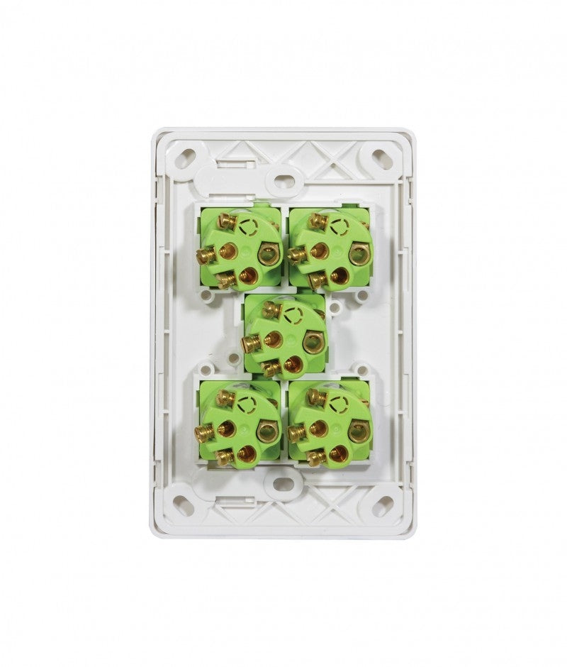 Leopard Switch Vertical 5 Gang 16AX/20A 250V (LESWV5GWHT) White GSM