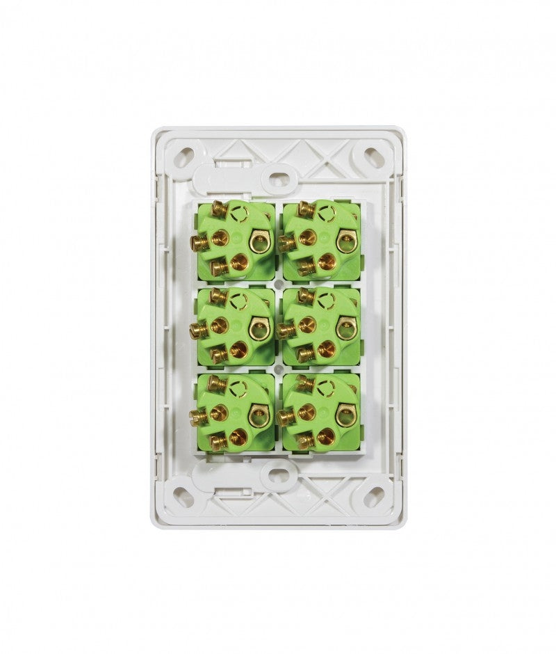 Leopard Switch Vertical 6 Gang, 16AX/20A 250V (LESWV6GWHT) White GSM