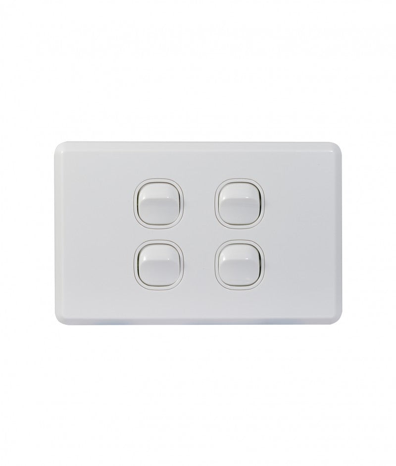 Cheetah Switch Horizontal 4 Gang 16AX/20A 250V (CHSW4G) GSM