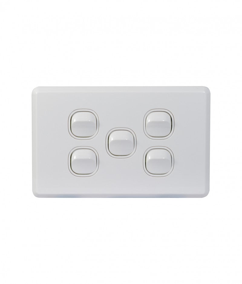 Cheetah Switch Horizontal 5 Gang 16AX/20A 250V (CHSW5G) GSM