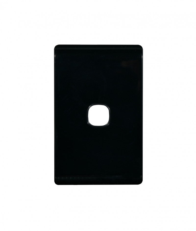 Leopard Switch Plate Vertical 1 Gang (LESWPV1GBLK) Black GSM