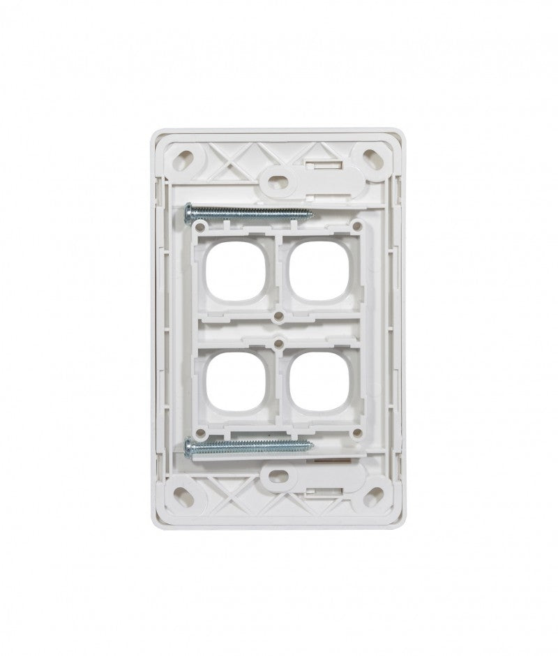 Leopard Switch Plate Vertical 4 Gang (LESWPV4GWHT) White GSM