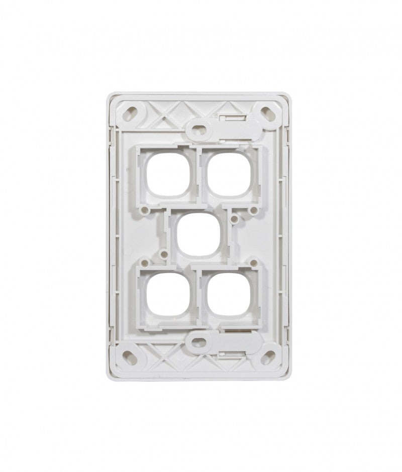 Leopard Switch Plate Vertical 5 Gang (LESWPV5GWHT) White GSM