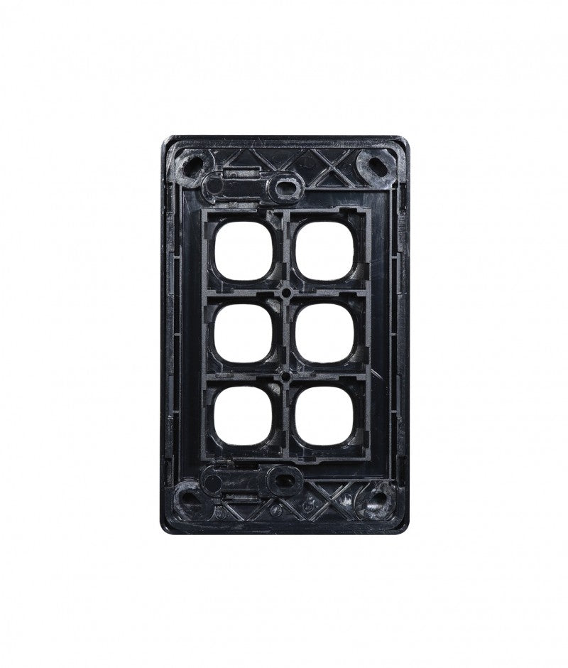 Leopard Switch Plate Vertical 6 Gang (LESWPV6GBLK) Black GSM