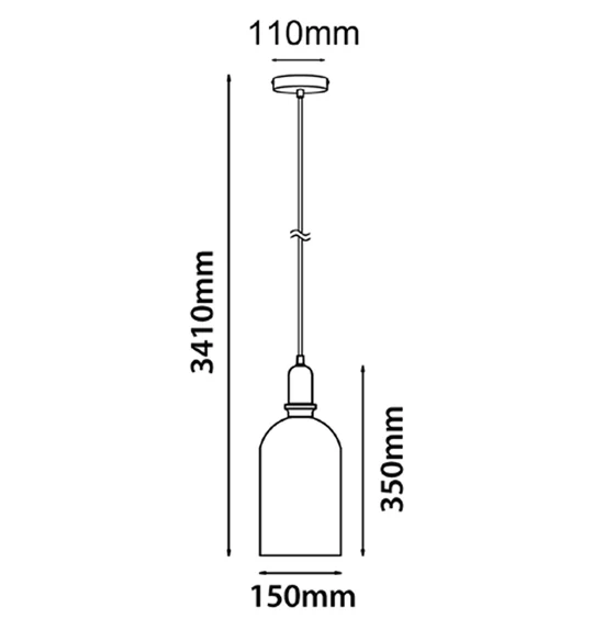 PENDANT ES 72W MATT BLK OBLONG WTY HORTEN2 CLA Lighting