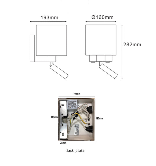 WALL INTERNAL S/M ES Adj Matt WH Reading Light BRIGHTON01 Cla Lighting