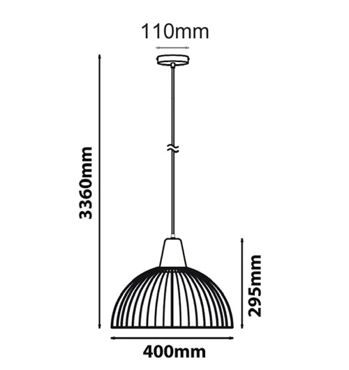 Iron and Wood Dome Cage Pendant Lights STRAND2