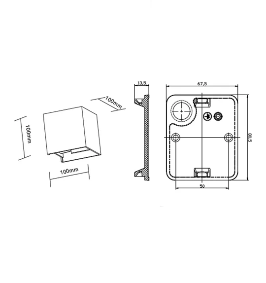 WALL LED S/M BL Up/Dn with Adjustable Lens Covers TOCA1 CLA Lighting