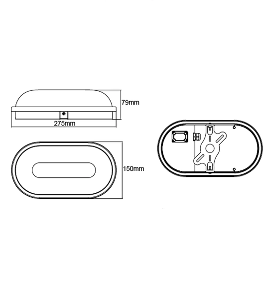 BULK Oval LED Exterior Bulkhead Lights with Optional Cage IP65- BULK12