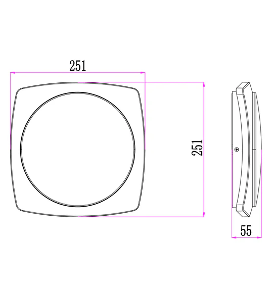 WALL / CEILING LED S/M WH SQ ULAN2 CLA Lighting